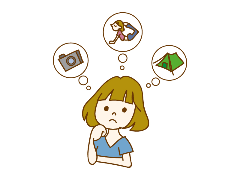 様々な趣味・ライフスタイル アイコンセット イラスト素材 [ 6533216 ] - フォトライブラリー Photolibrary 趣味を考えている女性のイラスト | イラスト無料・かわいいテンプレート