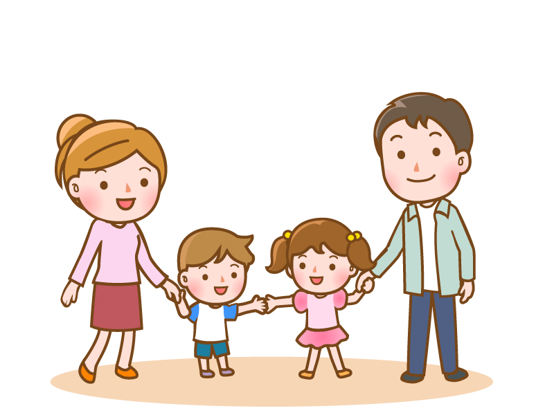 親子・家族のイラスト素材02 イラスト無料・かわいいテンプレート
