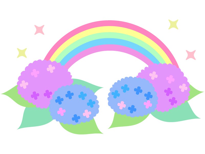 風船で手描き下ろしのかわいい虹のイラスト のイラスト素材・ベクタ - . Image 21471248. 虹と紫陽花のイラスト | イラスト無料・かわいいテンプレート