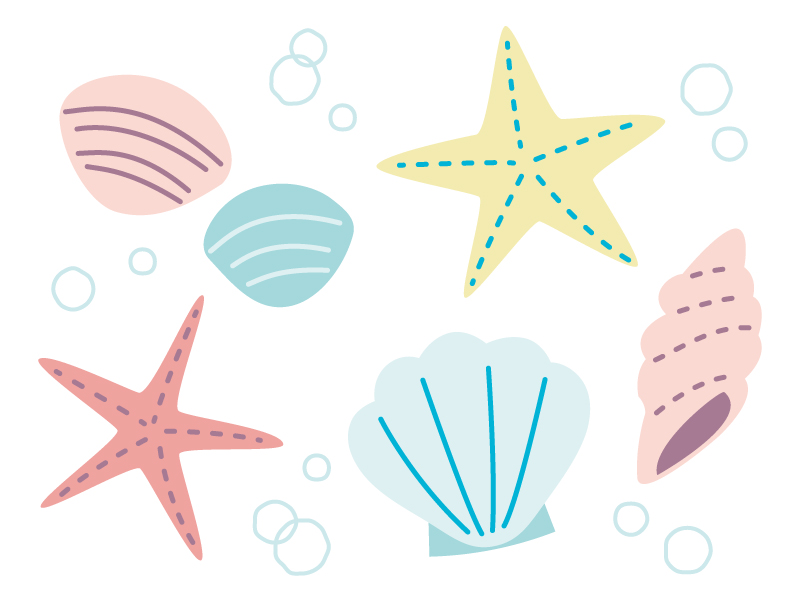 かわいいホタテ貝殻イラスト無料素材 | イラストプラザ 貝殻・ヒトデのイラスト | イラスト無料・かわいいテンプレート