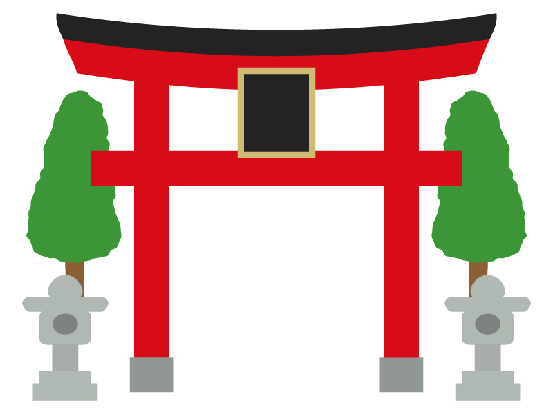 水彩画・神社仏閣: 大竹正則の水彩画 神社の鳥居のイラスト02 | イラスト無料・かわいいテンプレート