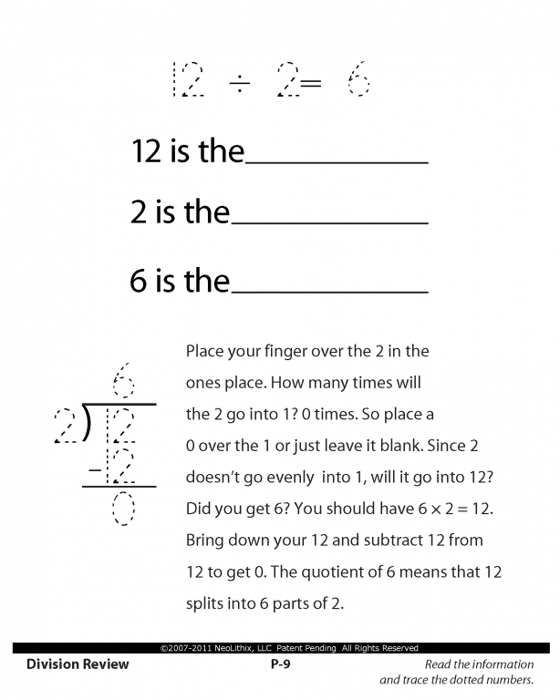 Sample 4th Grade Math Division