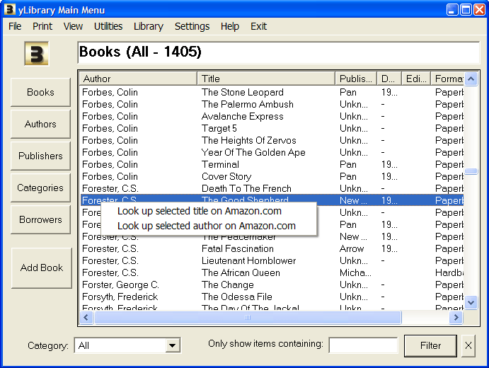 BookDB book database freeware