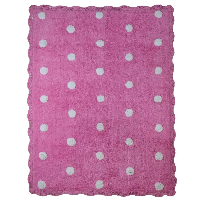 Kids Smart Dotty Pink Rug 120cmx160cm Spacery
