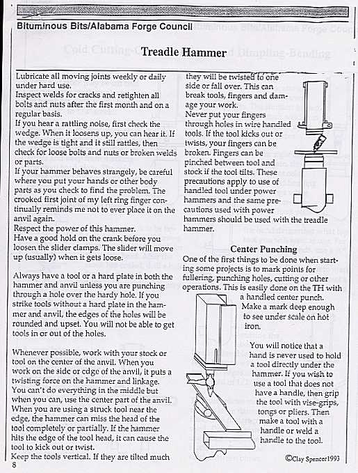 Treadle Hammer use and Tooling by Clay Spencer