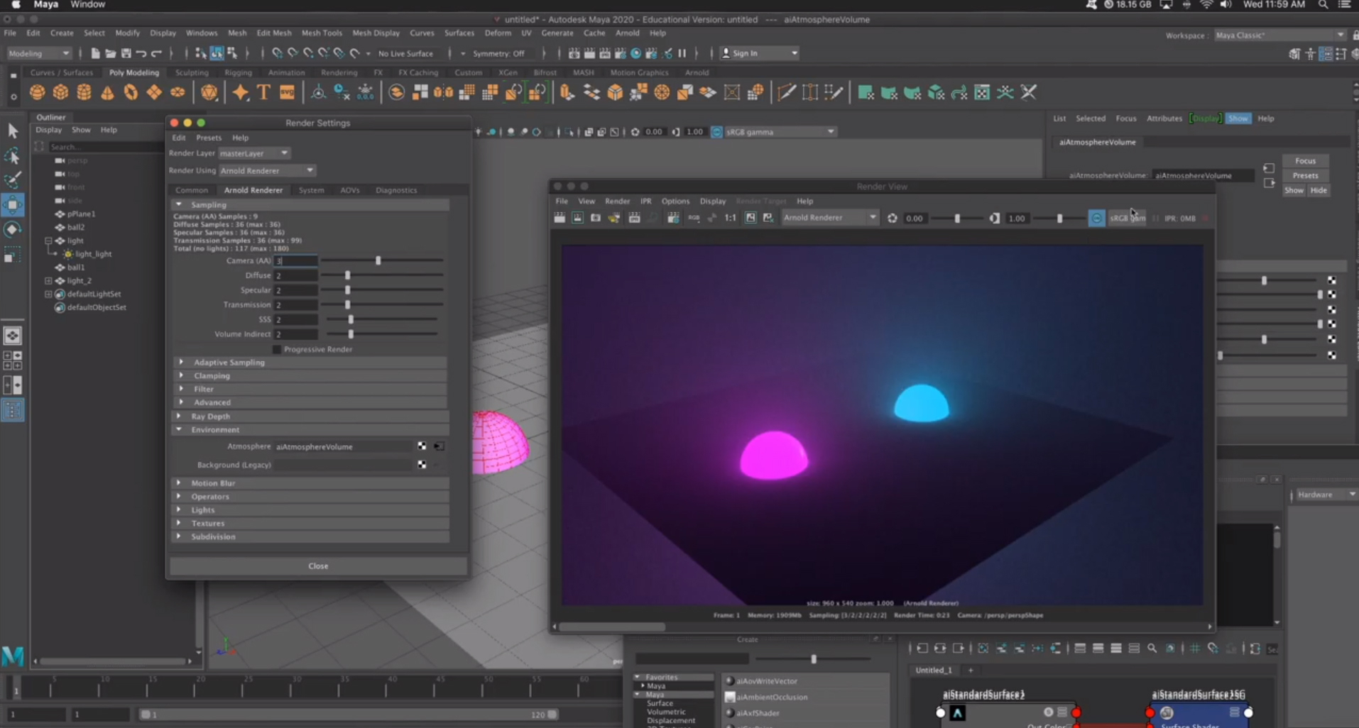 Arnold Glow in Maya 2020 SPAFi