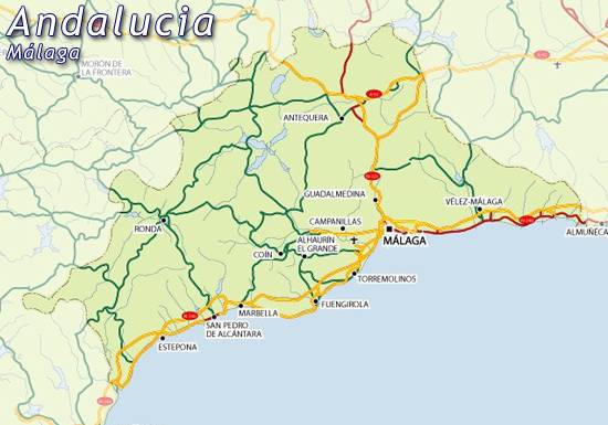 Map of Malaga map for planning your holiday in Malaga, Malaga spain