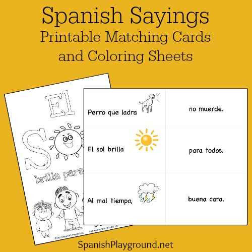 Spanish Sayings Matching Cards Spanish Playground