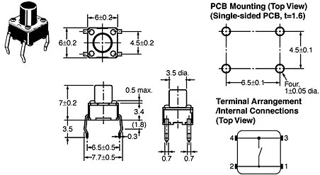 Mini Push Button Switch - CRCibernética