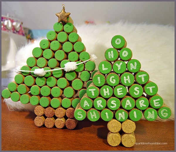 Wine Cork Christmas Trees Sparkles of Sunshine