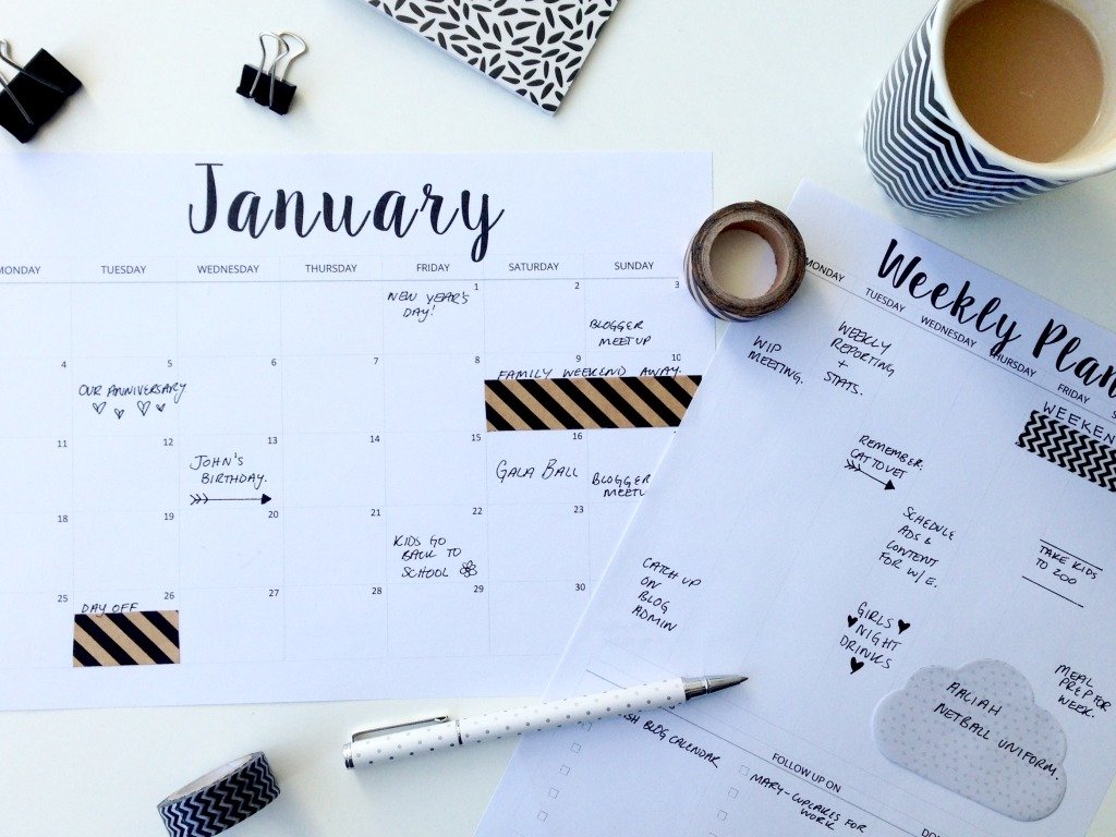 FREE Printable 2016 Planners & Calendars Sparkles of Sunshine