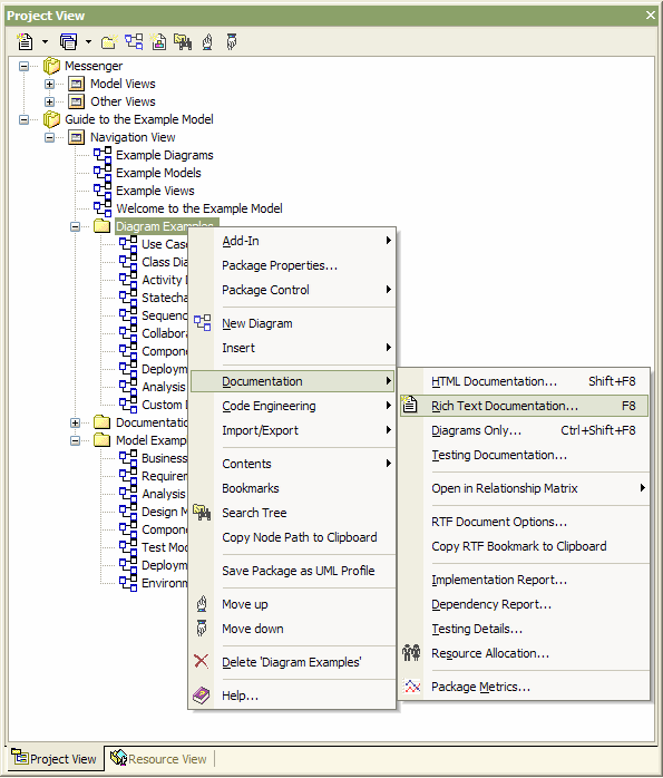 Generating Model Documentation Tutorial in Enterprise Architect Sparx