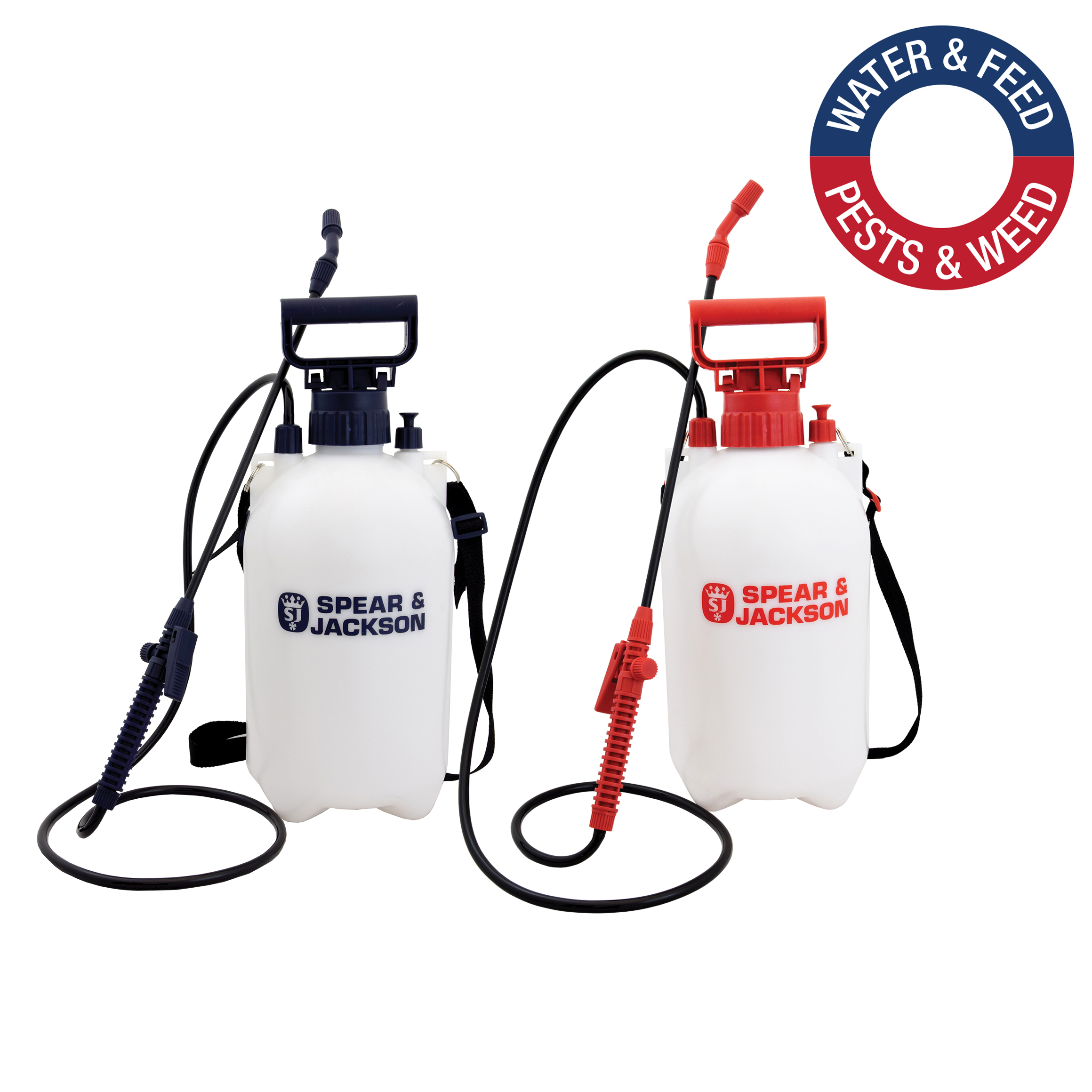 SPEAR & JACKSON 5 LITRE GARDEN PUMP ACTION PRESSURE SPRAYER TWIN PACK