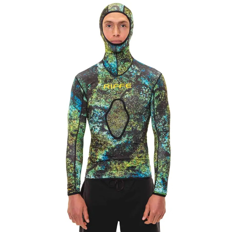 RIFFE Eco Hooded Long Sleeve Rash Guard With Loading Pad Spearfishing