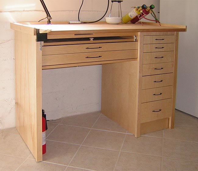Maple jeweler’s bench Michael Rosen Special Millwork