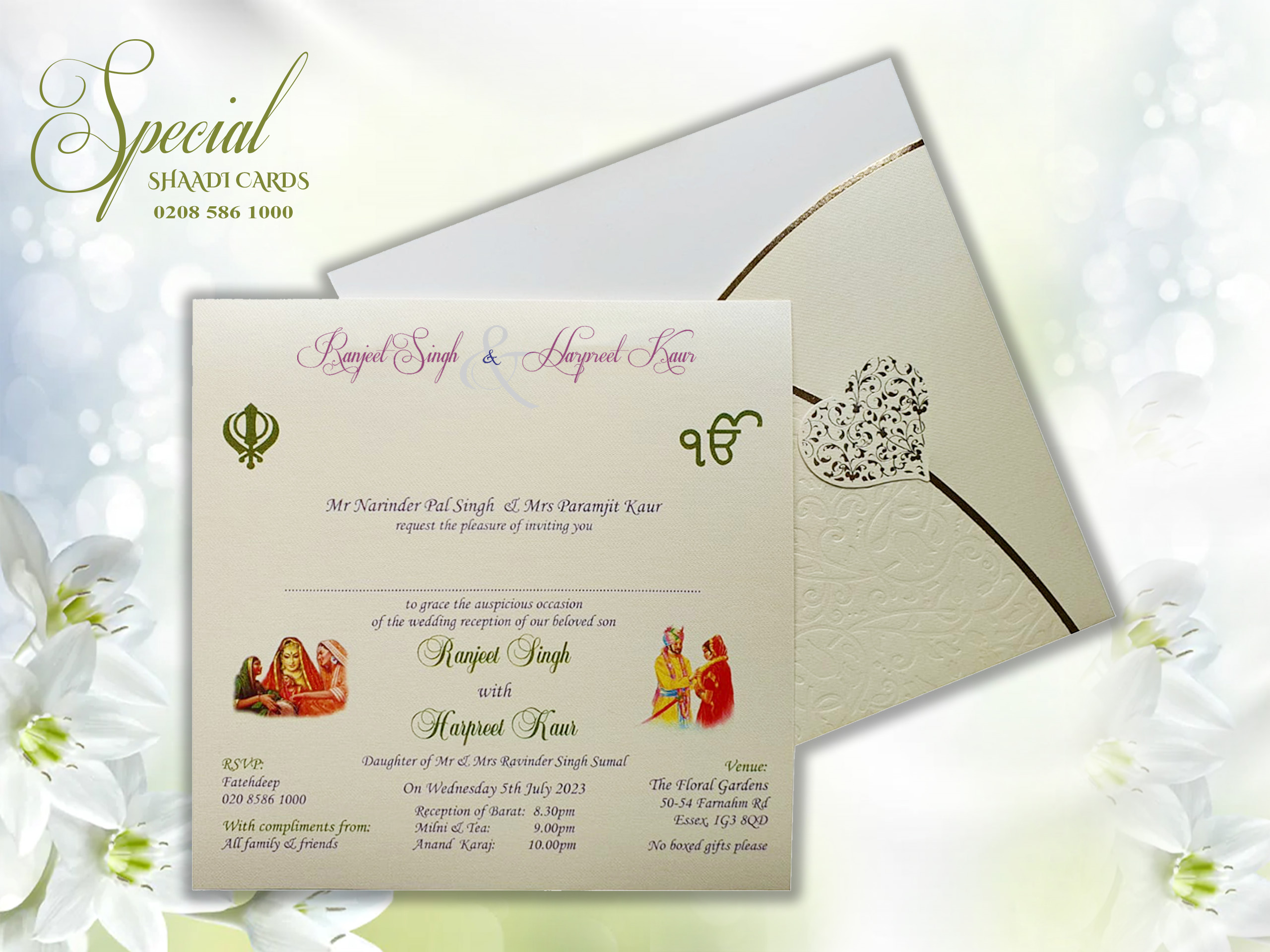 Classic Ivory Pocket Wedding Card Special Shaadi Cards