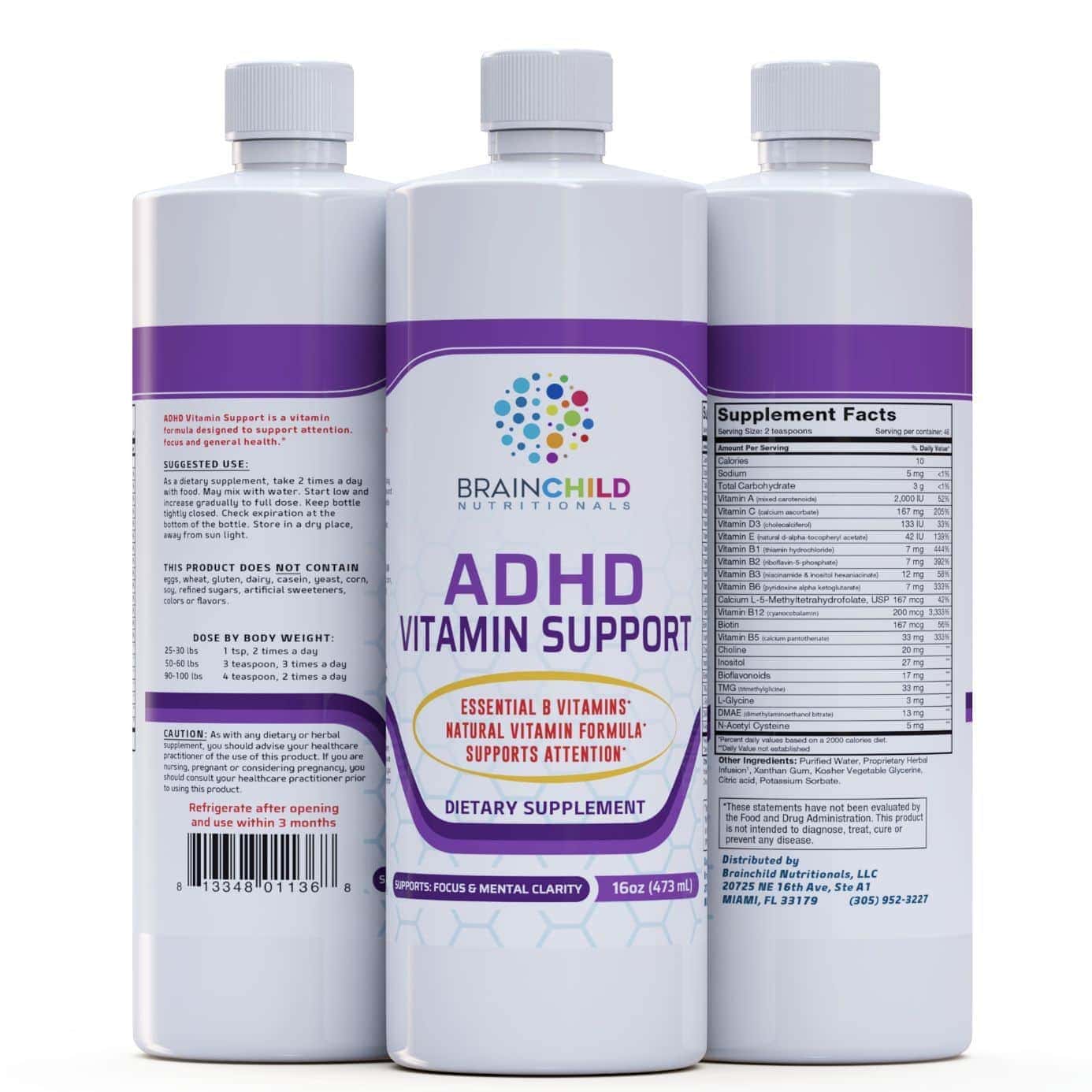 ADHD Vitamin Support Formula (LemonLime) 16oz Spectrum Supplements