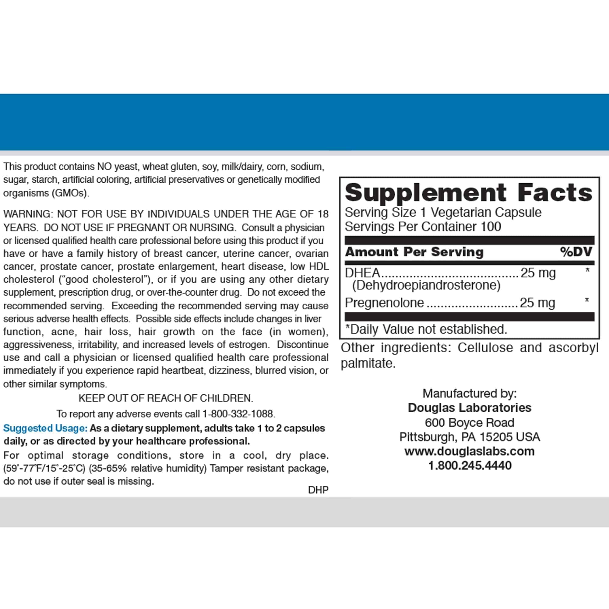 Buy DHEA Plus 100 capsules Supplement Online Spectrum Supplements