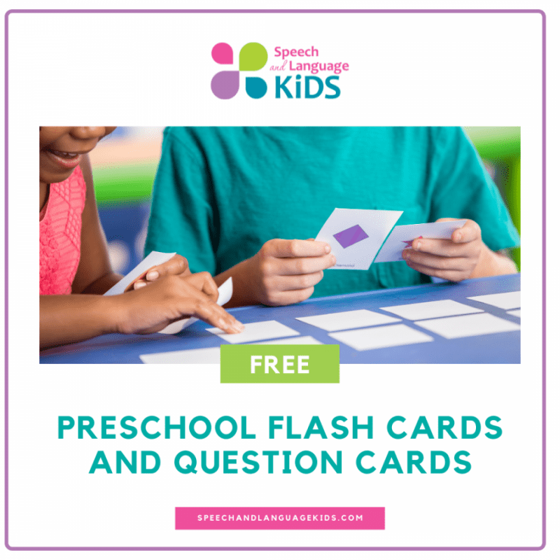 Preschool Flash Cards and Question Cards Speech And Language Kids