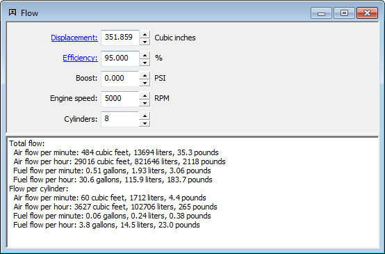 SpeedWiz engine flow calculation