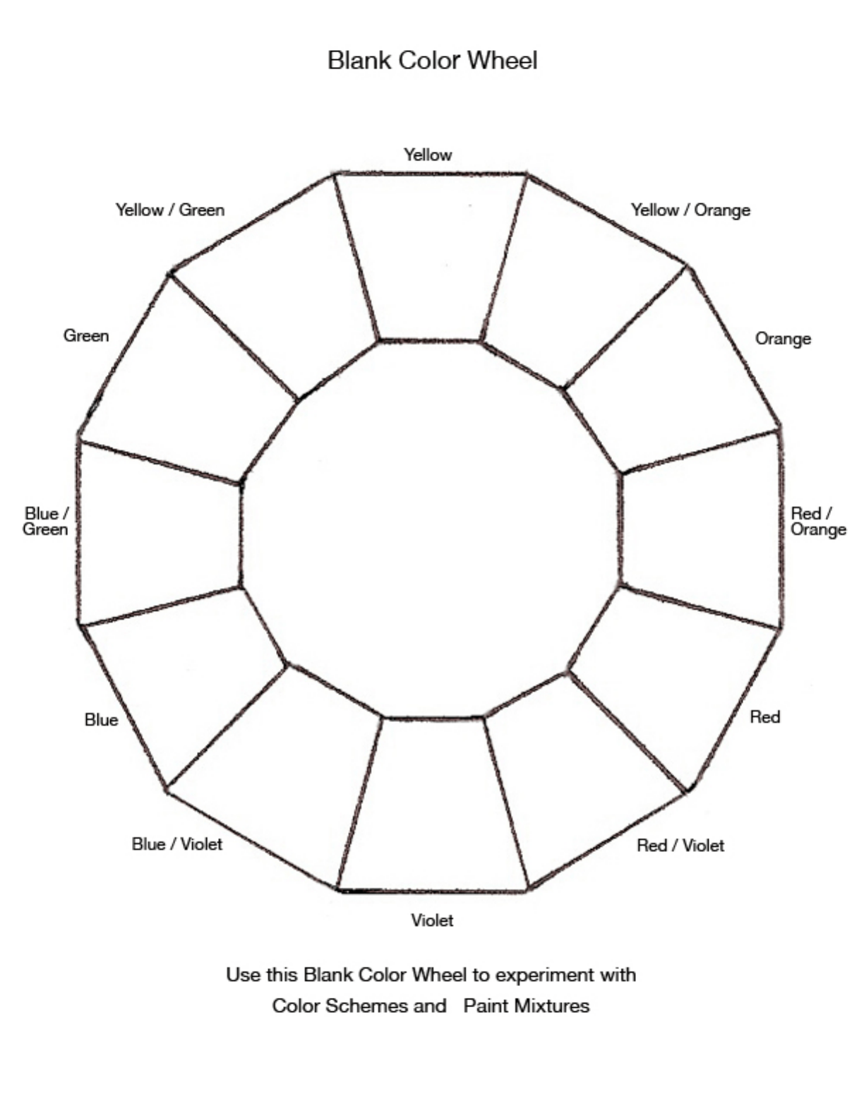 Free Color Mixing Wheel PDF 164KB 1 Page(s)