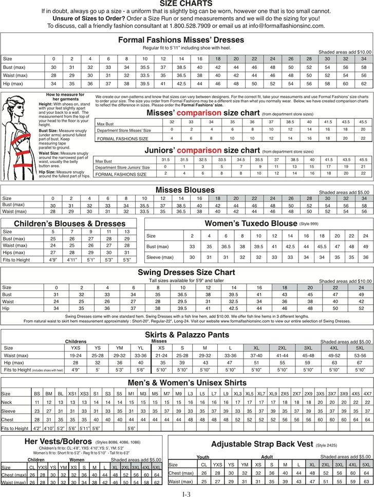 Clothing Size Chart - Template Free Download | Speedy Template