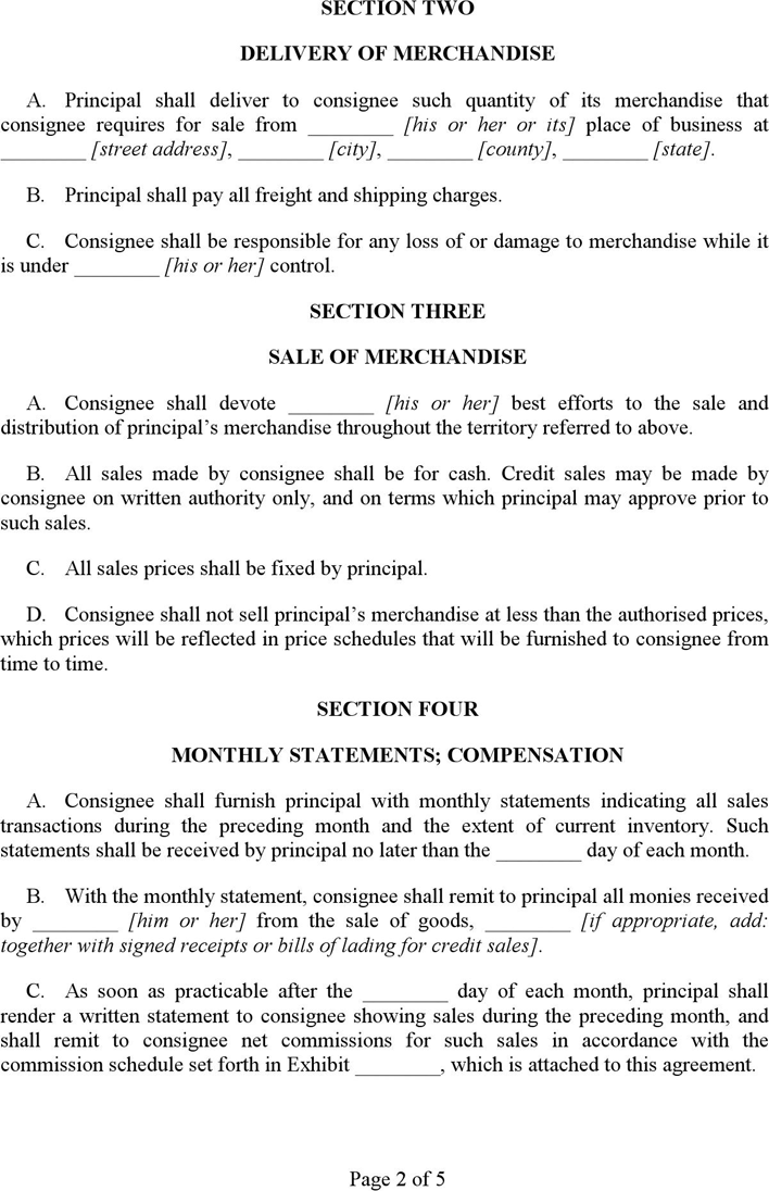 Consignment Inventory Agreement Template