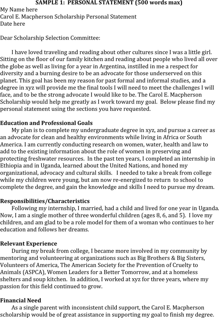 how to write personal statement for college scholarships, International