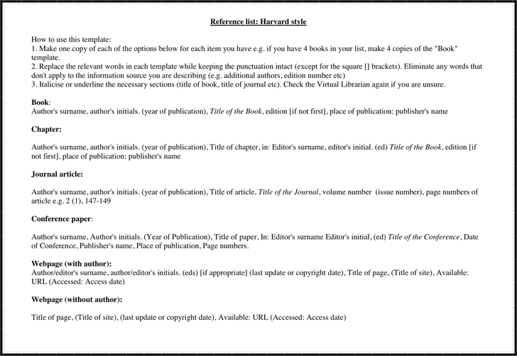 Reference List Template Template Free Download Speedy