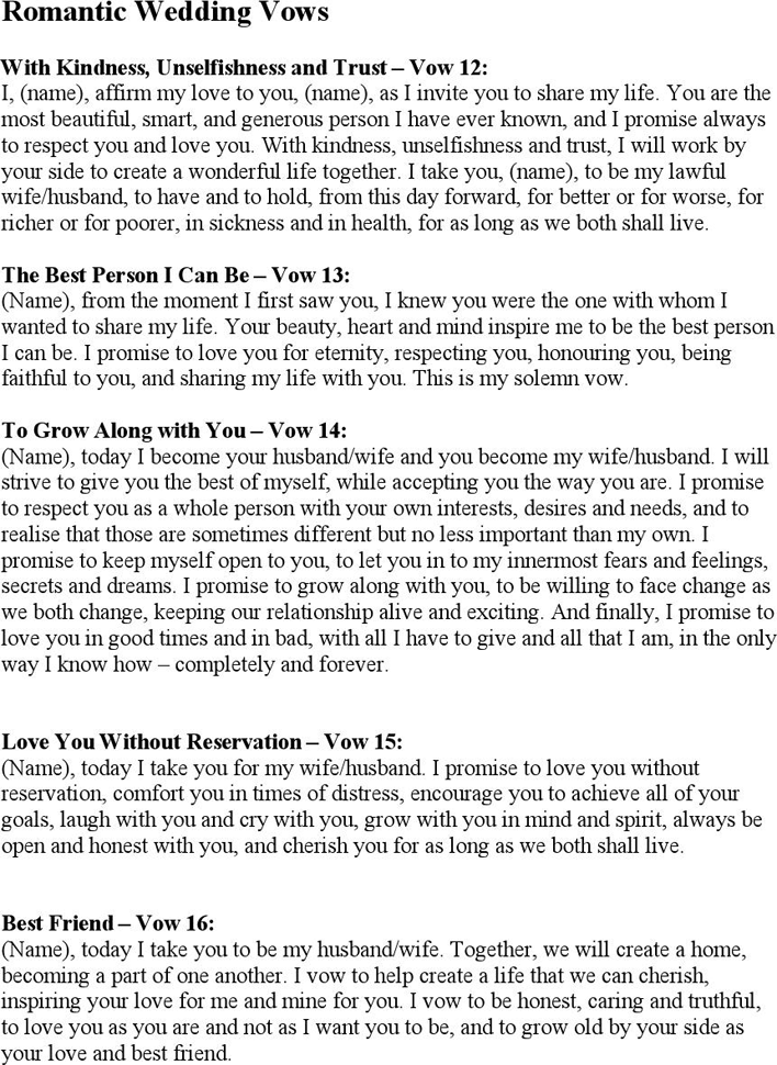 Free Wedding Vows Samples PDF 14KB 4 Page(s) Page 3