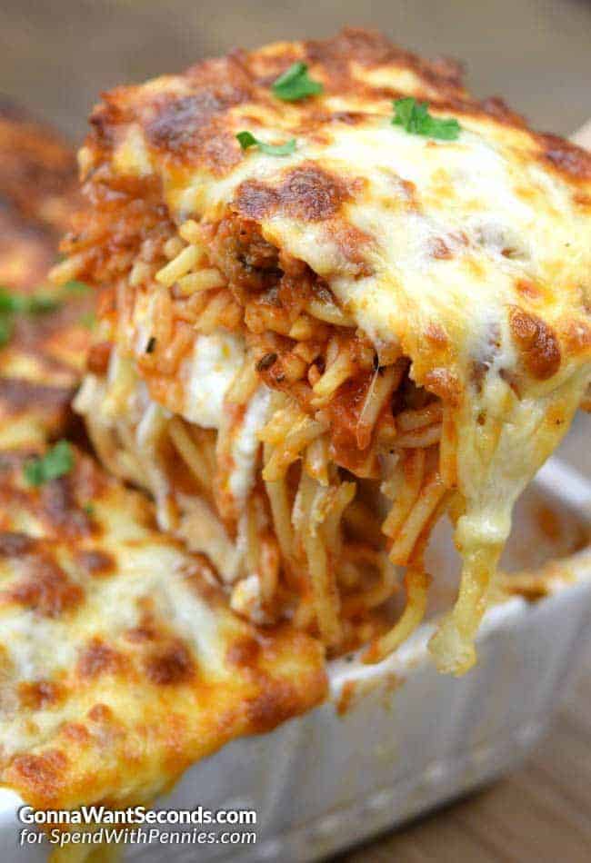 Baked Million Dollar Spaghetti - Dinner, Then Dessert Million Dollar Spaghetti Casserole - Spend With Pennies