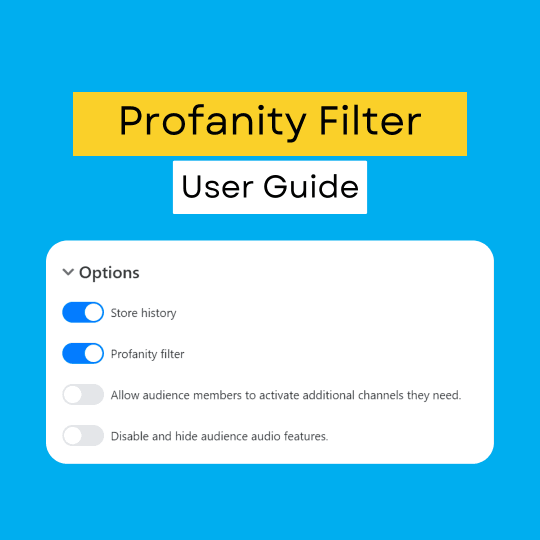 How to use the Profanity Filter in your session spf.io