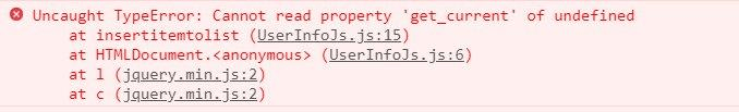 Uncaught TypeError Cannot read property 'get_current' of undefined
