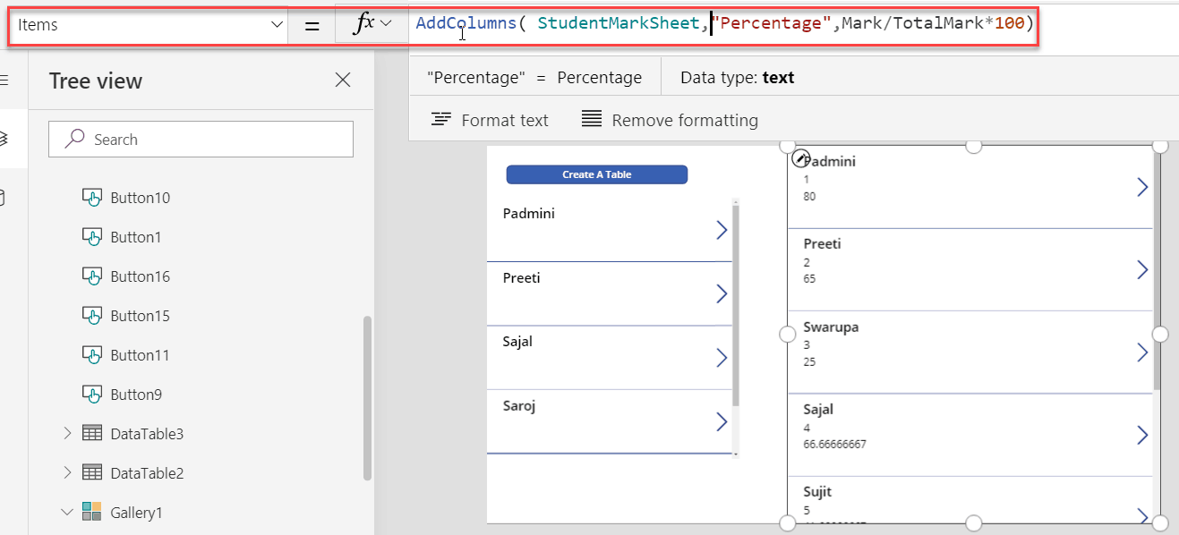 How to use PowerApps Table() Function SPGuides