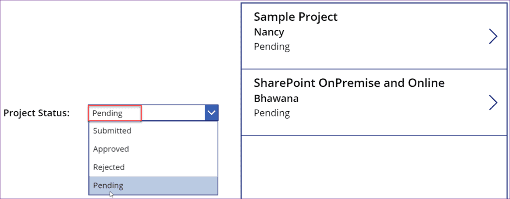 PowerApps Gallery Control Filter Example SPGuides