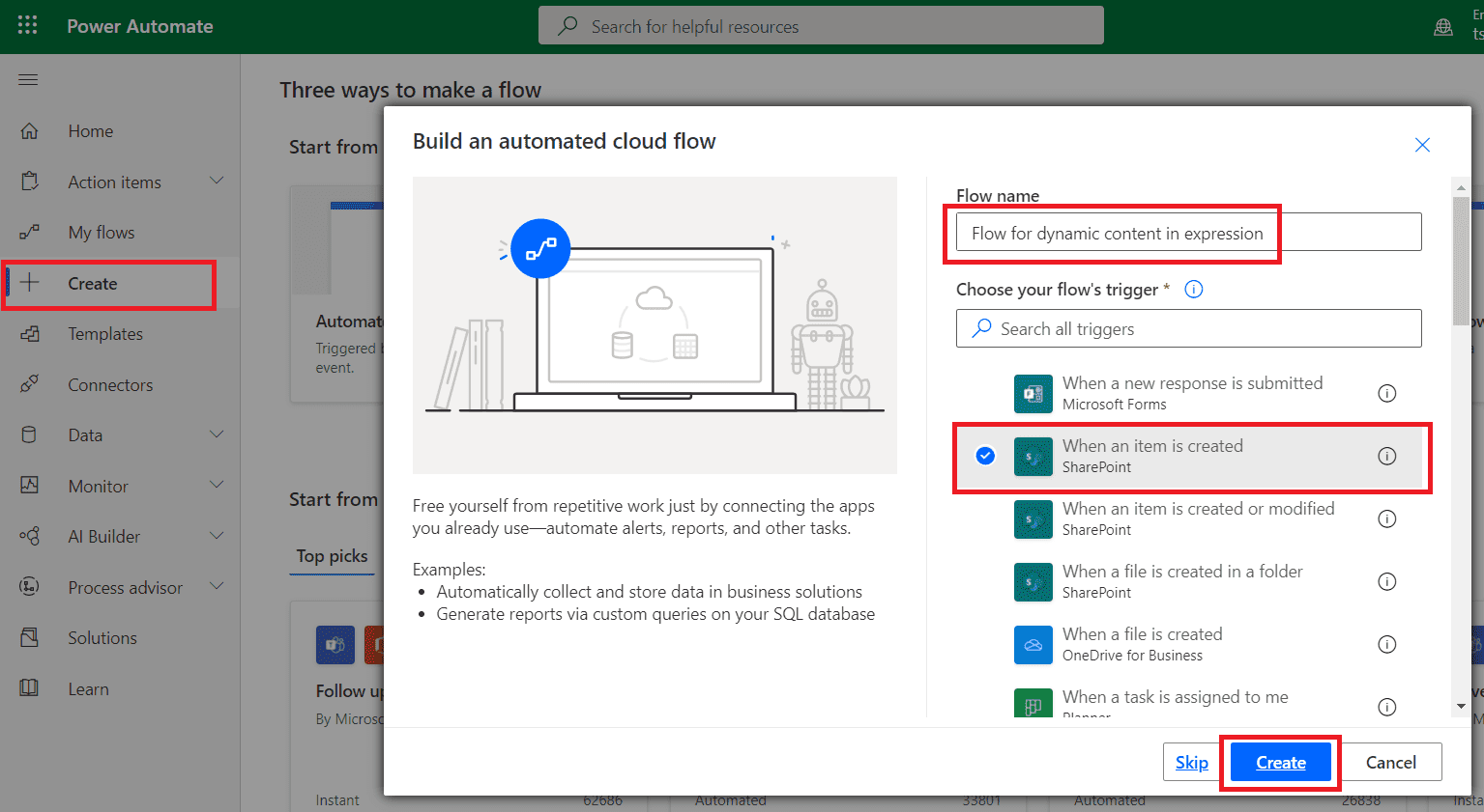 Power Automate dynamic content tutorial] SPGuides
