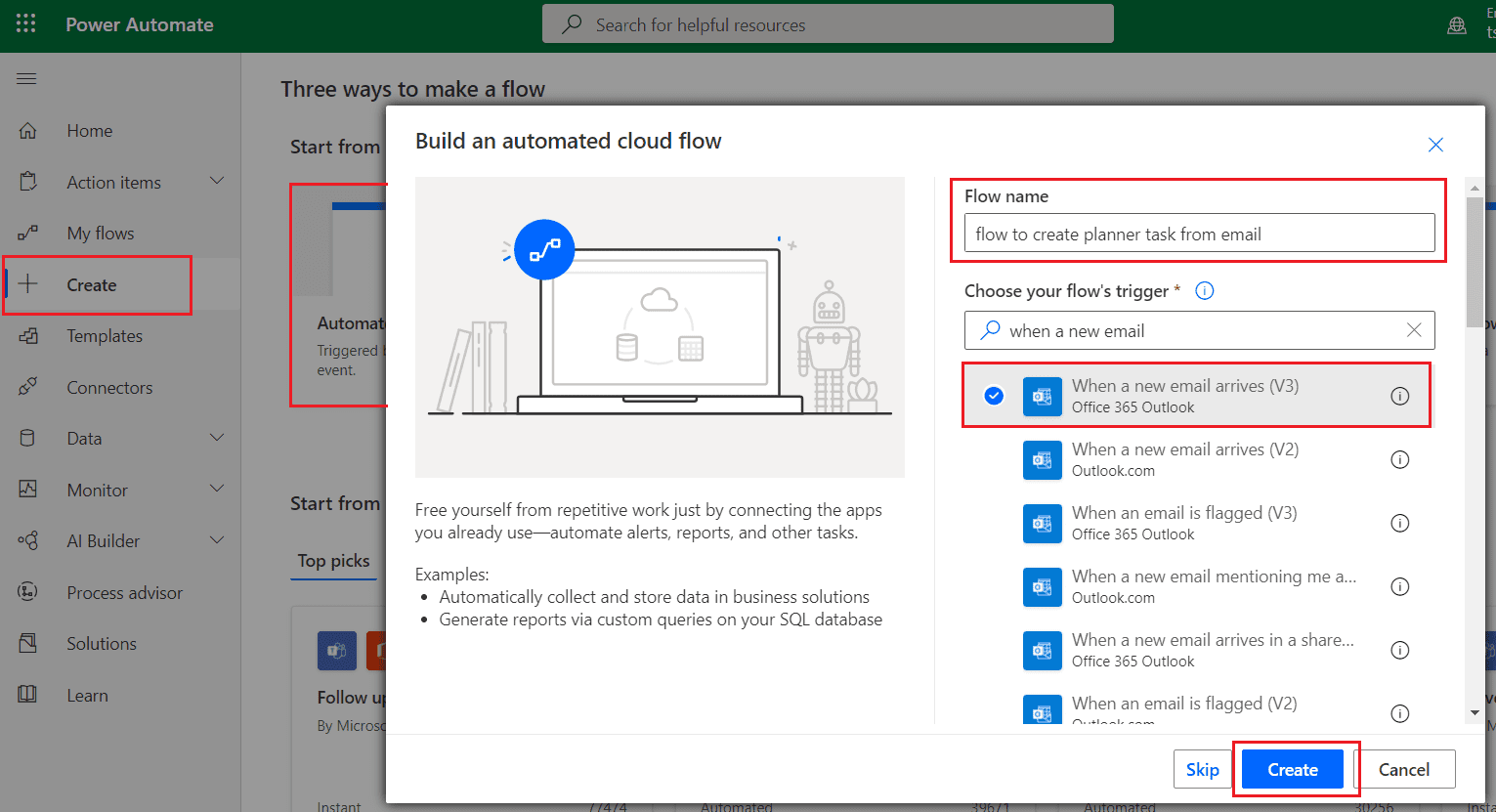 Power Automate create a task in Microsoft Planner SPGuides