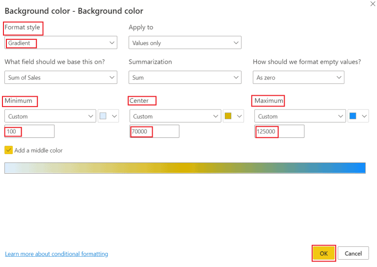 Power bi change color based on value [With 13 real examples] SPGuides