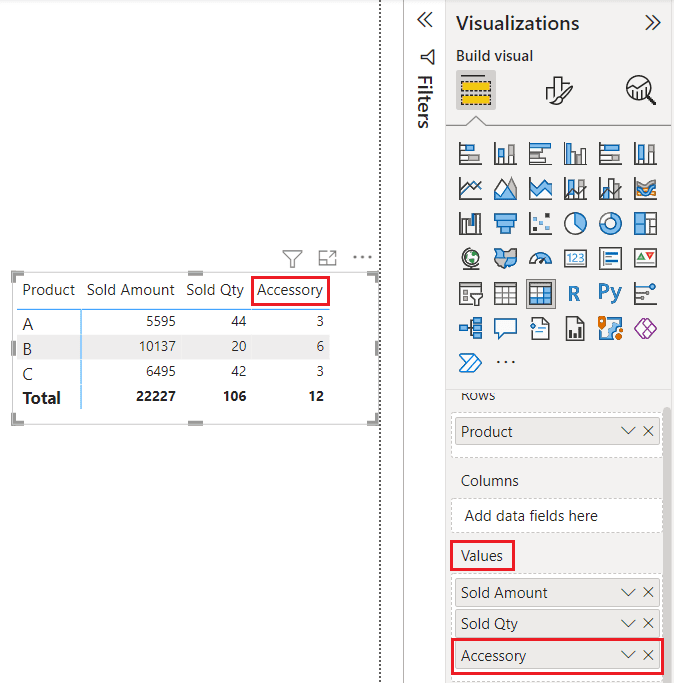 Power BI Matrix Multiple Column SPGuides