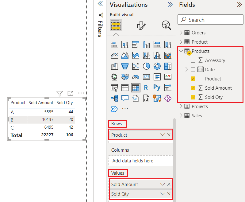 Power BI Matrix Multiple Column SPGuides