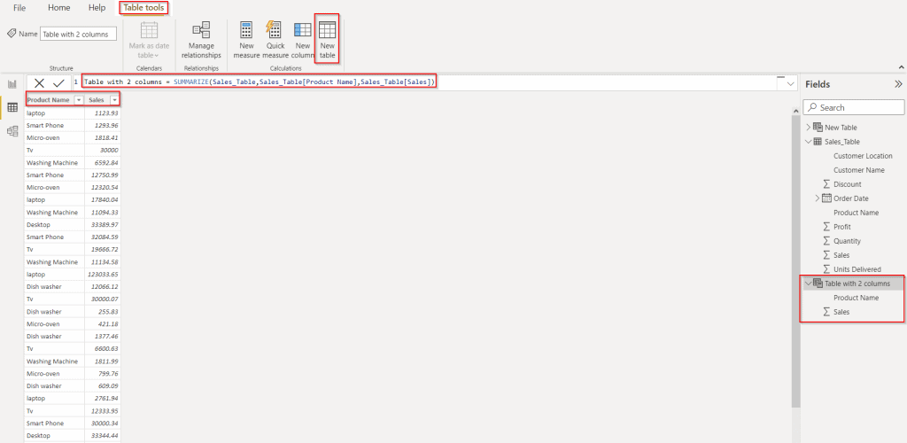 Power BI Create Table From Another Table SPGuides