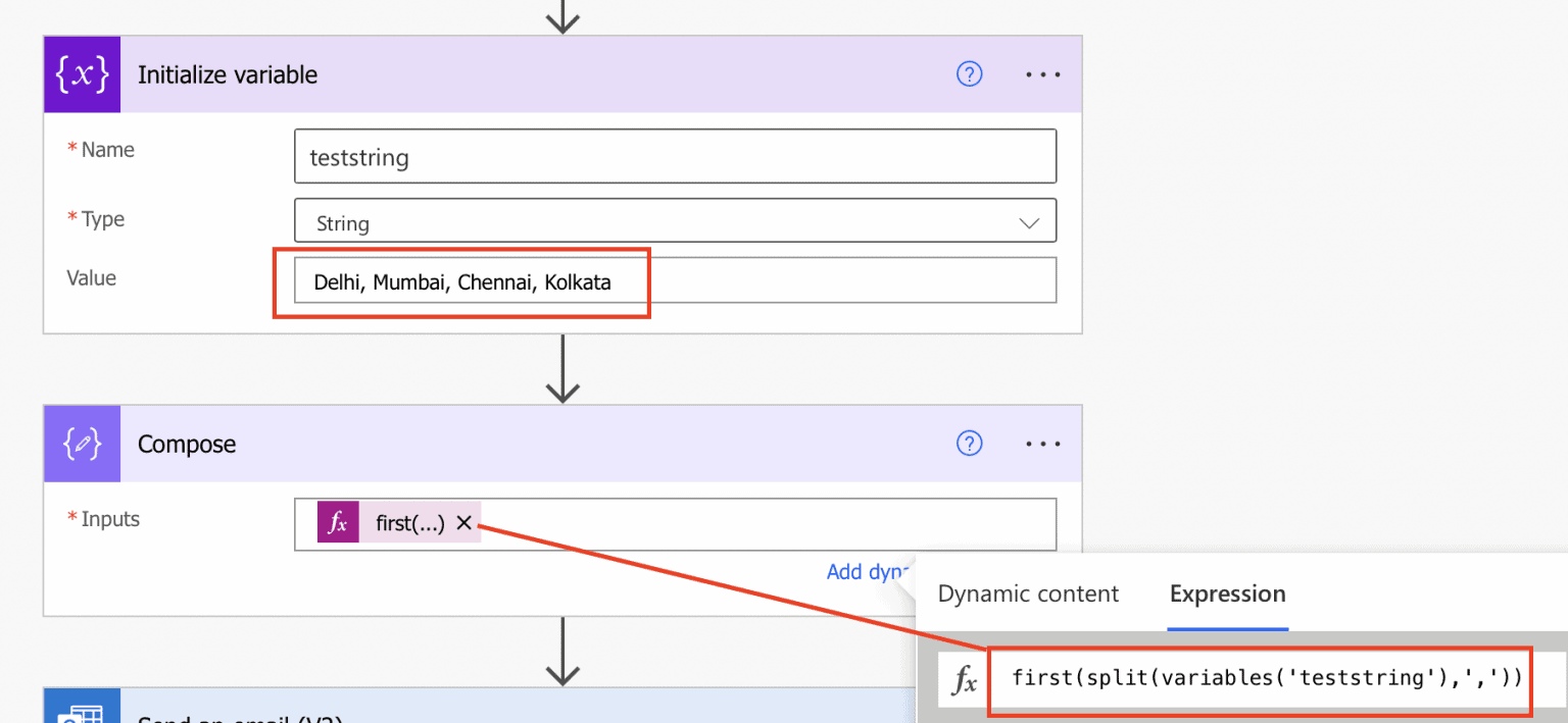 How to split a string into an array in Power Automate? SPGuides
