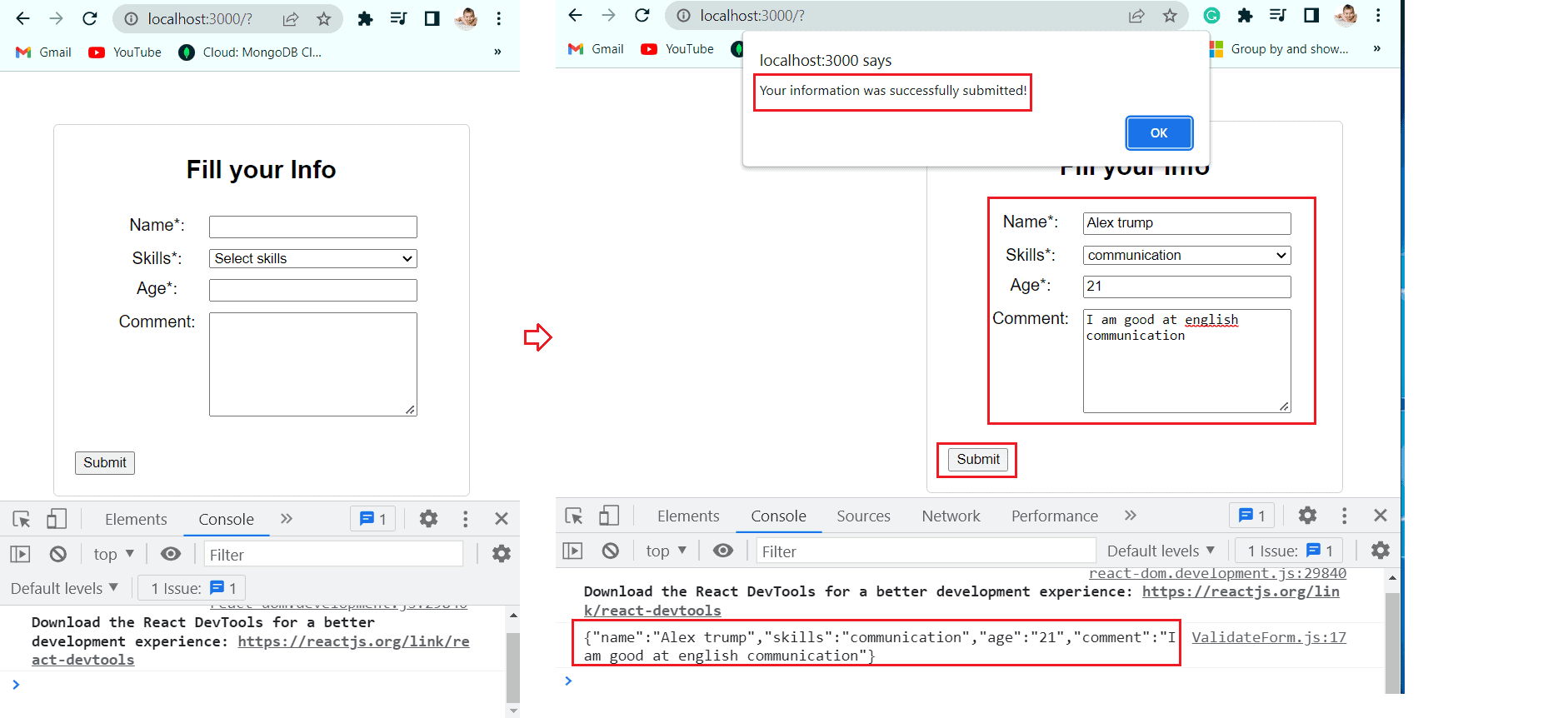 Form validation in react js [21 useful examples] SPGuides