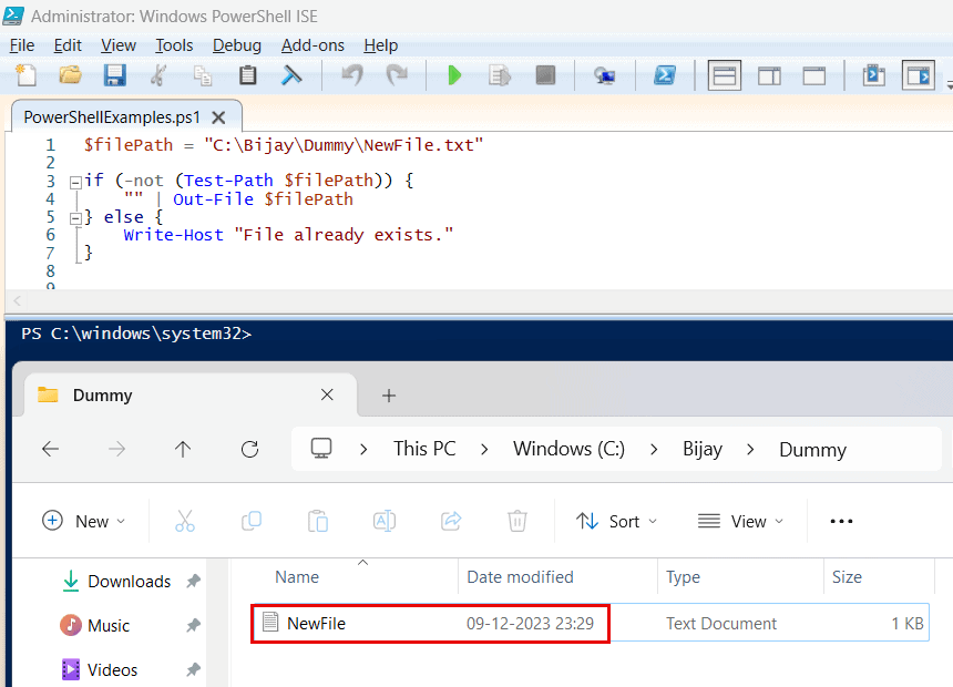 PowerShell create file if not exists SharePoint & Microsoft Power