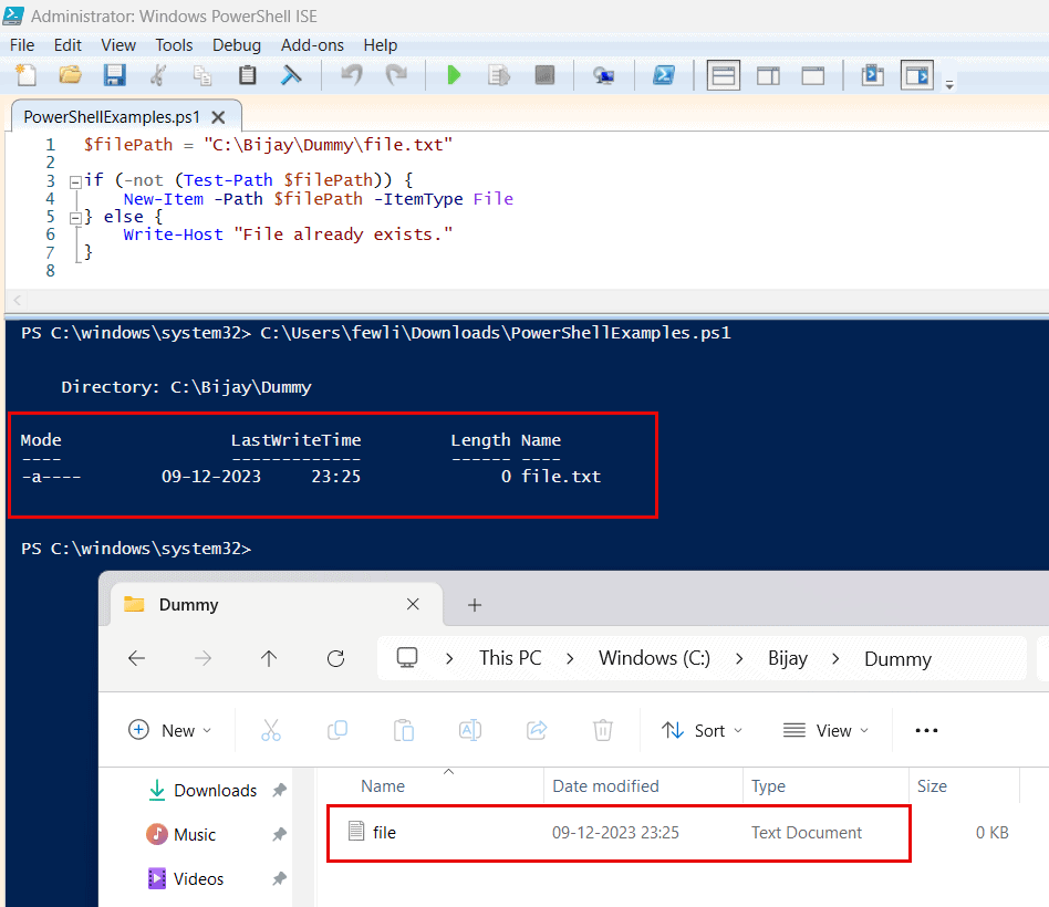 PowerShell create file if not exists SharePoint & Microsoft Power