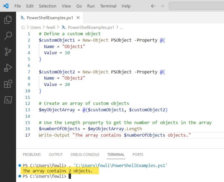 How to Count the Number of Objects in an Array in PowerShell