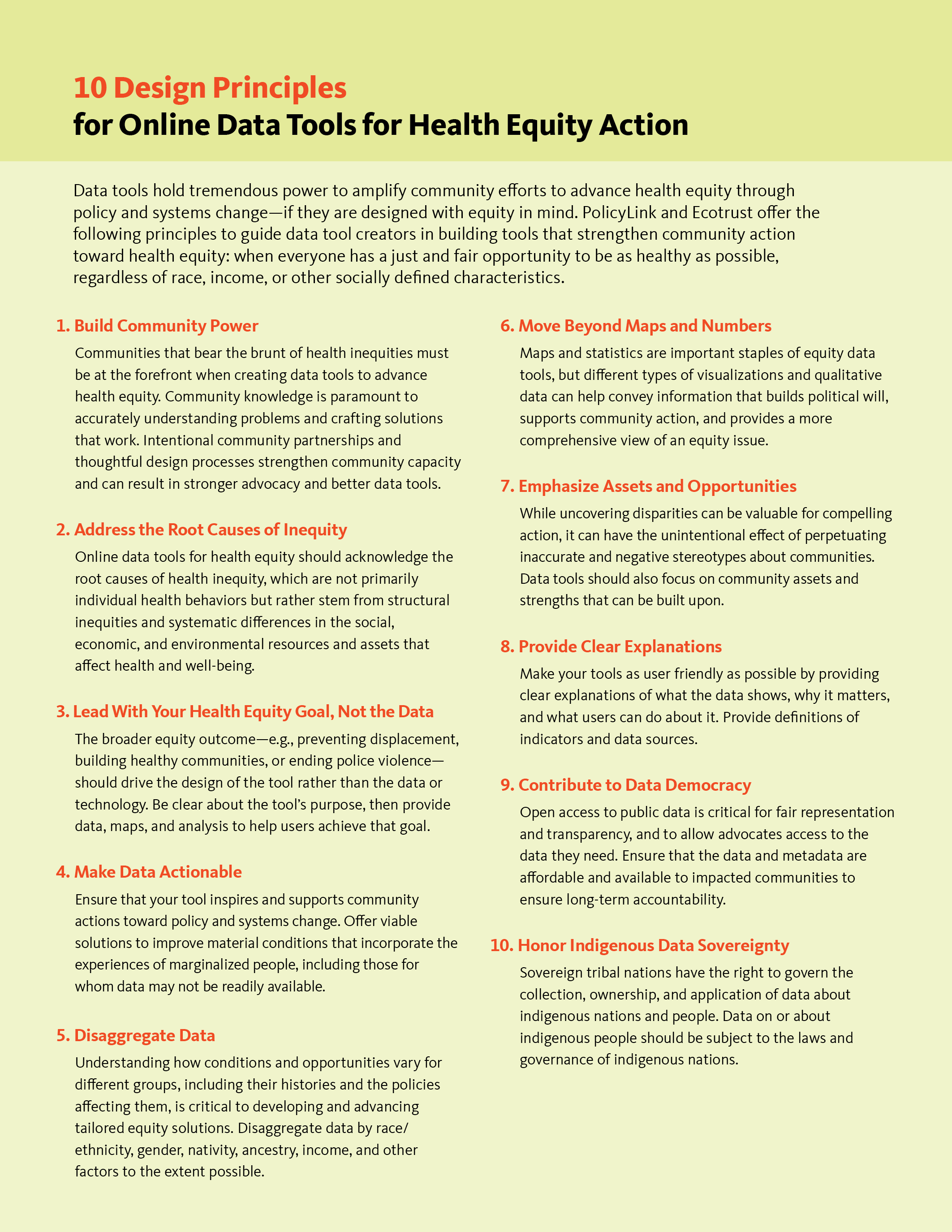 PolicyLink: An Exploration of How Disaggregation of Data by Race
