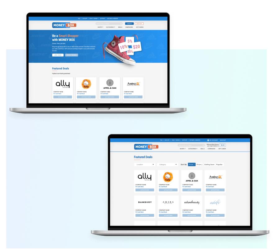 Money Box Application Portfolio Click to Learn More