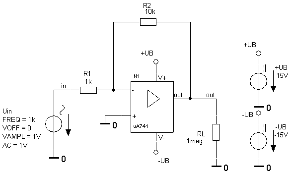 Operationsverstärker als invertierender Verstärker