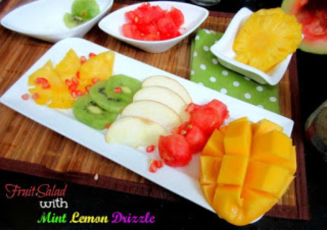 Fruit Salad with Mint Lemon Drizzle